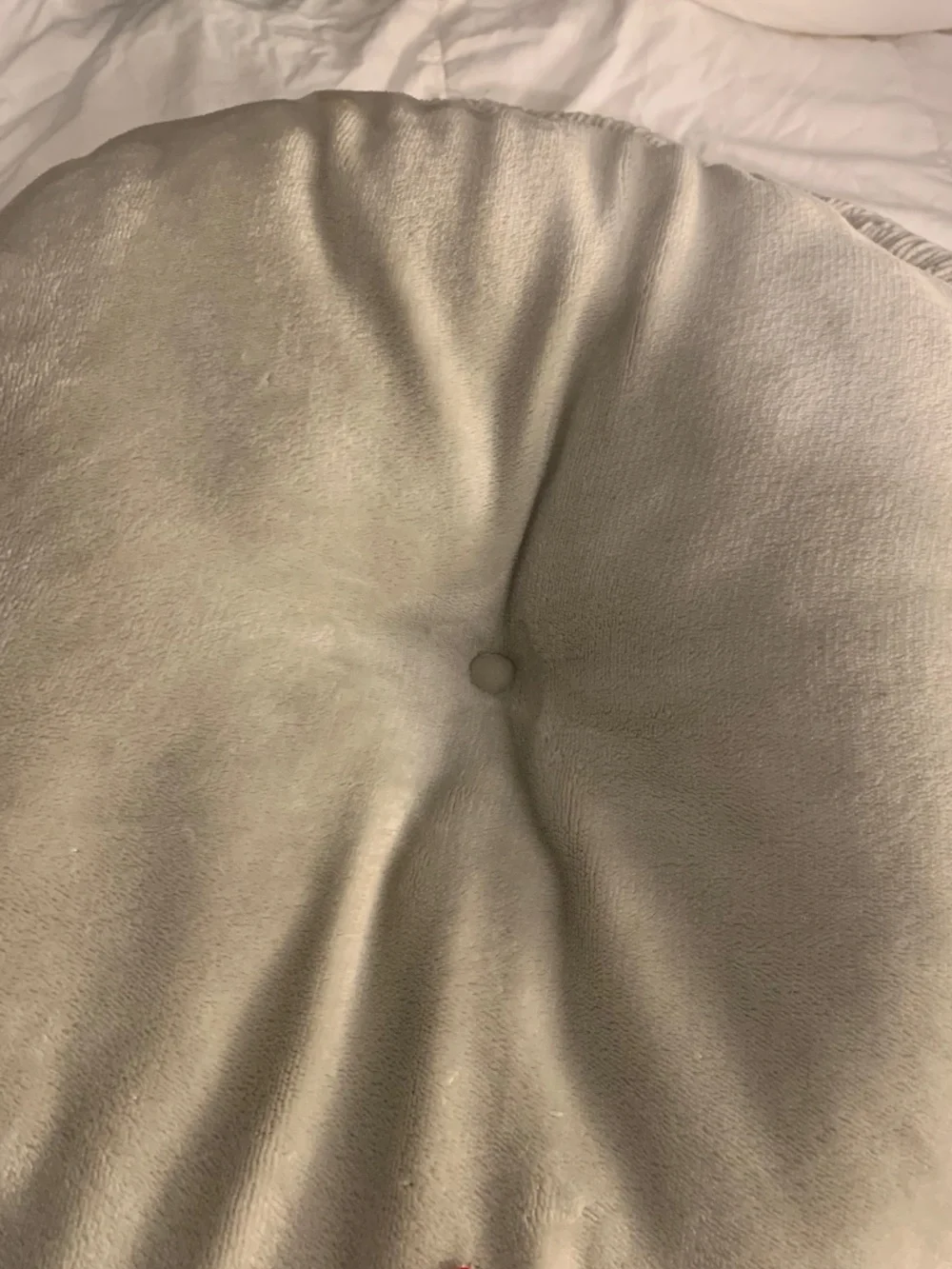 Creme Chenille Dog Bed